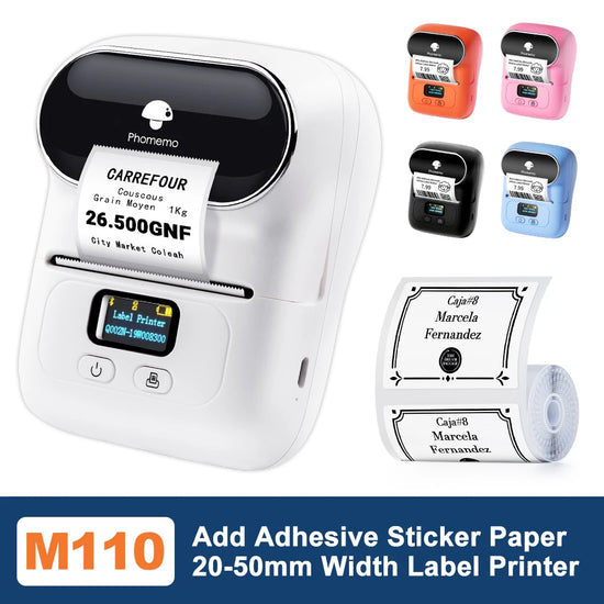 Phomemo M110 Wireless Thermal Label Printer – Self-Adhesive Smart Sticker Printer for Barcode, Price Tag & Address Labels