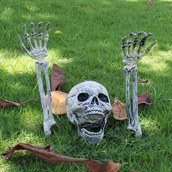 Realistic Skeleton Stakes – Skull & Hand Lawn Decorations for Halloween Party, Home & Garden